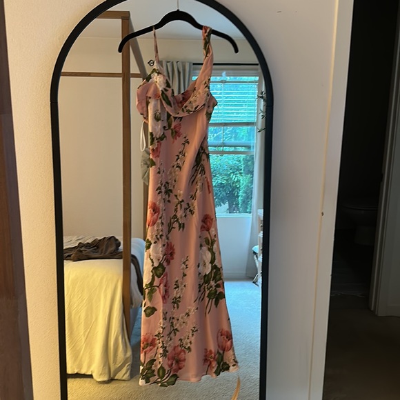 Reformation Raya OTS Midi Dress in Rose Garden 0 NWT - Picture 10 of 14